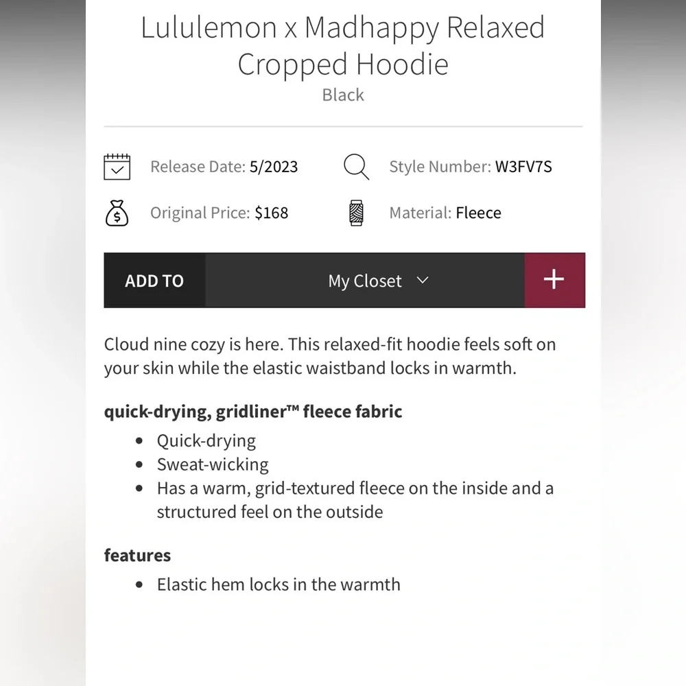 Lululemon x Madhappy Relaxed Cropped hoodie Size 4 - Picture 13 of 13
